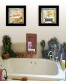 Set Of Two A Bit of Bubbly 2 Black Framed Print Bathroom Wall Art - Homeroots - Flyclothing LLC