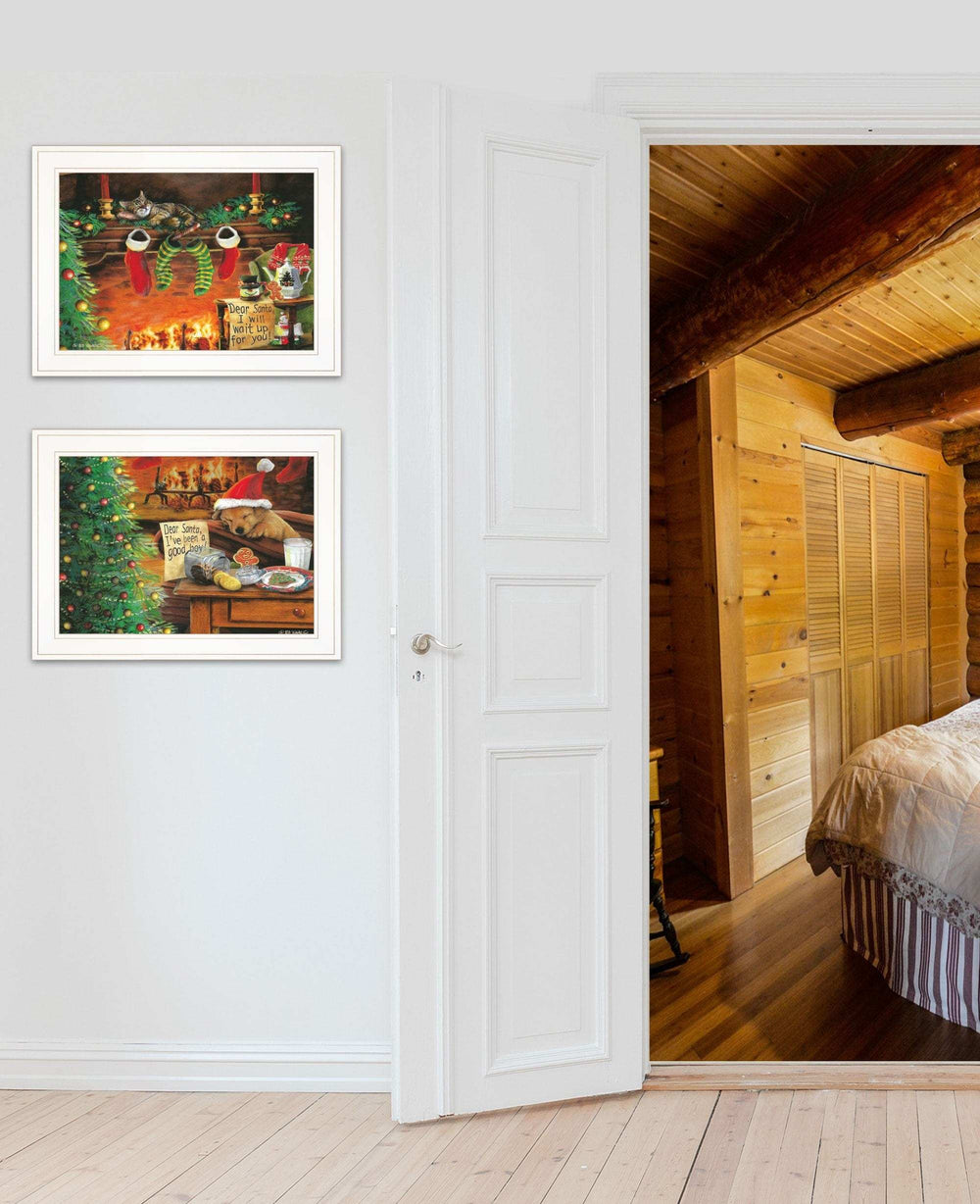 Set Of Two Ive Been A Good Boy 1 White Framed Print Wall Art - Homeroots - Flyclothing LLC