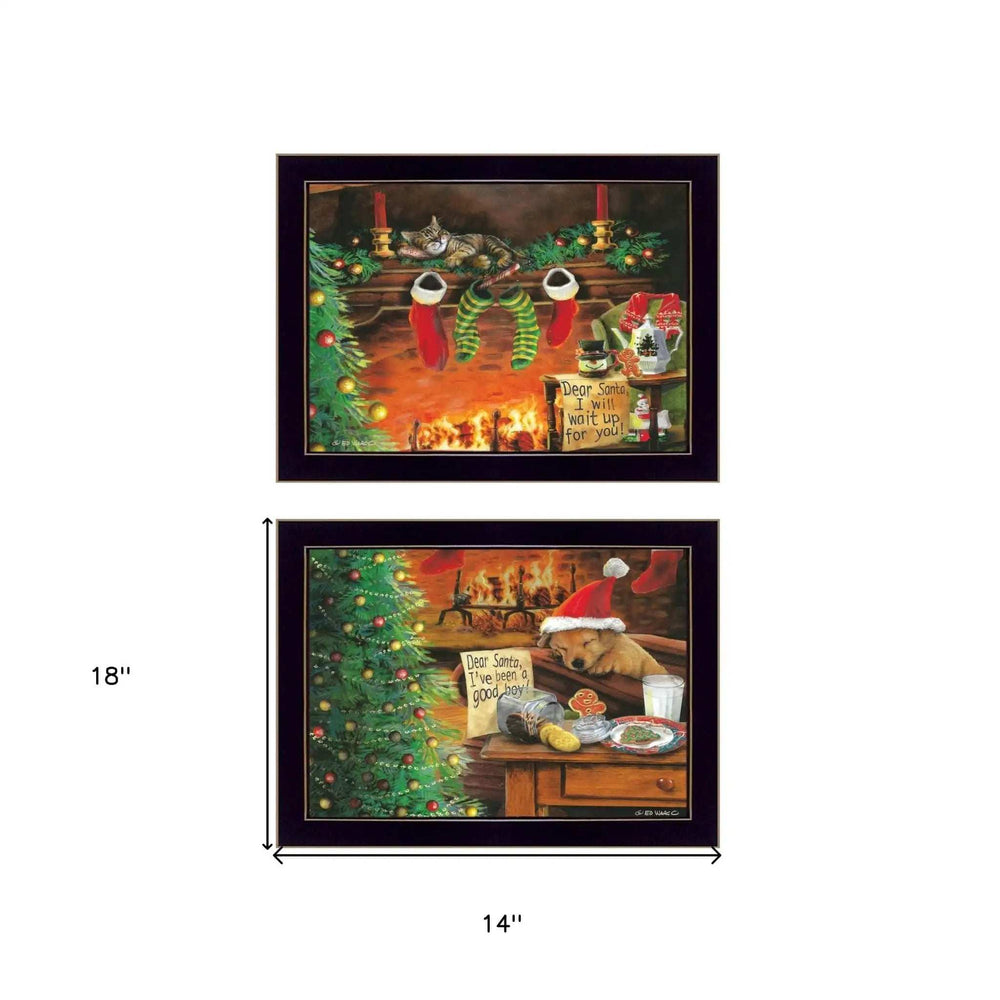 Set Of Two Ive Been A Good Boy 3 Black Framed Print Wall Art - Homeroots - Flyclothing LLC