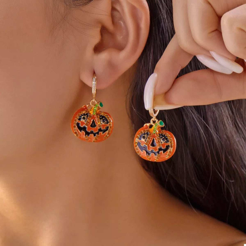 Halloween Pumpkin Drop Earrings - Trendsi - Flyclothing LLC