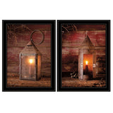 Set Of Two Innkeepers Lantern 2 Black Framed Print Wall Art - Homeroots - Flyclothing LLC
