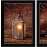 Set Of Two Innkeepers Lantern 3 Black Framed Print Wall Art - Homeroots - Flyclothing LLC