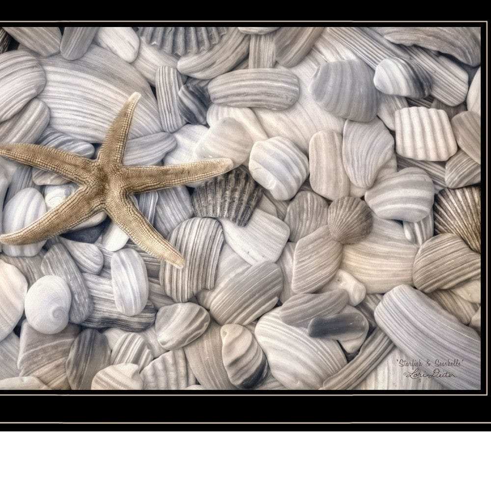 Set Of Two Cape Hatteras Lighthouse and Sea Shells 4 Black Framed Print Wall Art - Homeroots - Flyclothing LLC