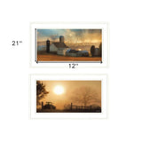 Set Of Two Farm Country Sunrise White Framed Print Wall Art - Homeroots - Flyclothing LLC