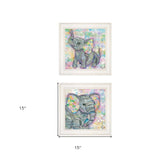 Set Of Two Elephant I and II 1 White Framed Print Wall Art - Homeroots - Flyclothing LLC