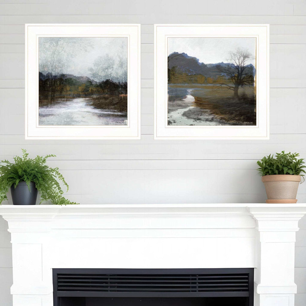 Set Of Two Winter Landscape 1 White Framed Print Wall Art - Homeroots - Flyclothing LLC