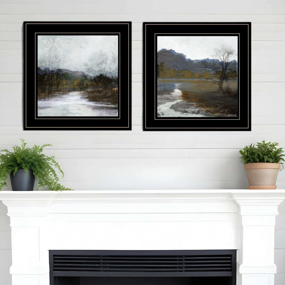 Set Of Two Winter Landscape 2 Black Framed Print Wall Art - Homeroots - Flyclothing LLC