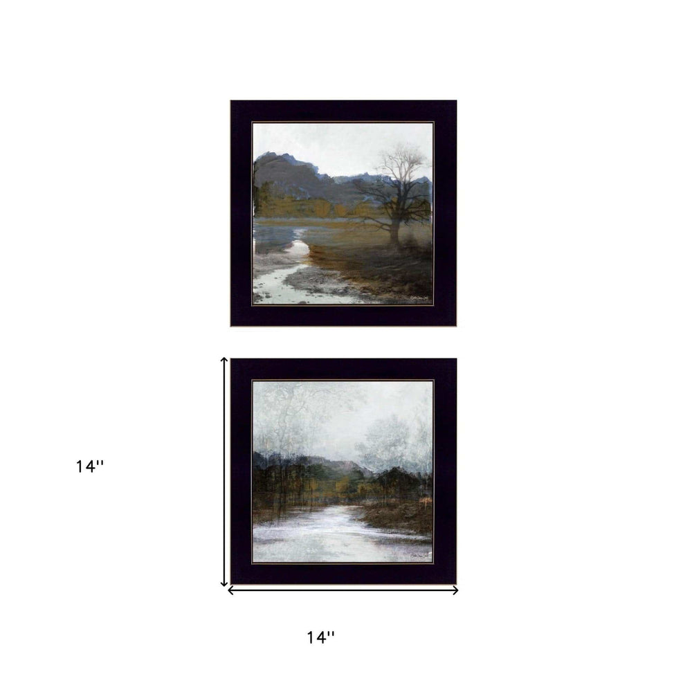 Set Of Two Winter Landscape Black Framed Print Wall Art - Homeroots - Flyclothing LLC