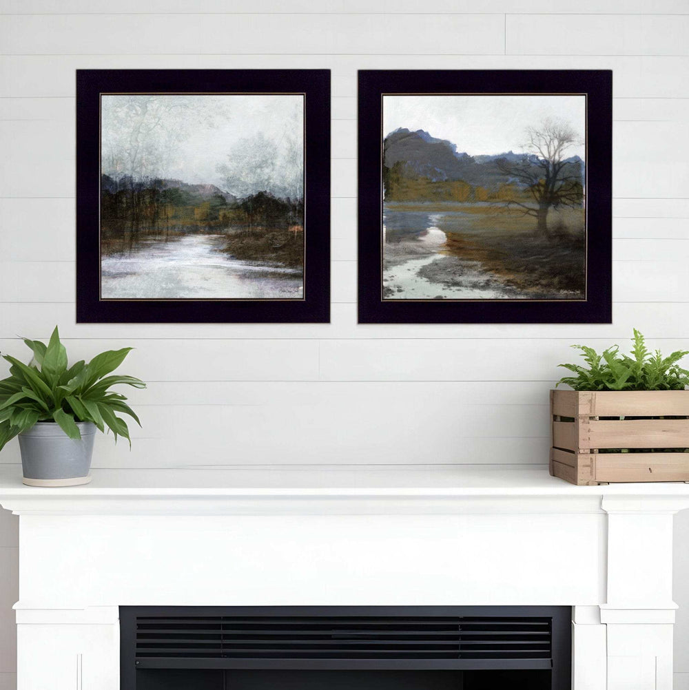 Set Of Two Winter Landscape Black Framed Print Wall Art - Homeroots - Flyclothing LLC
