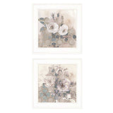Set Of Two Transitional Blooms 1 White Framed Print Wall Art - Homeroots - Flyclothing LLC