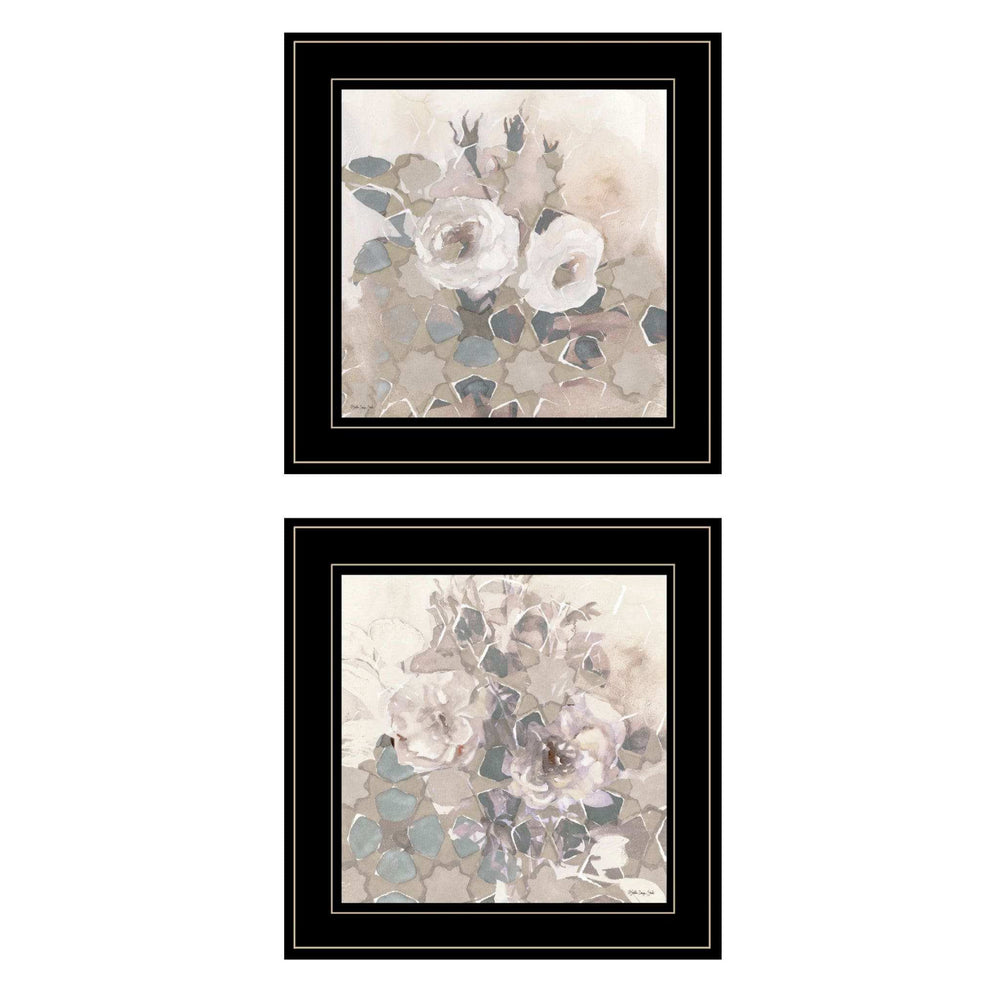 Set Of Two Transitional Blooms 2 Black Framed Print Wall Art - Homeroots - Flyclothing LLC