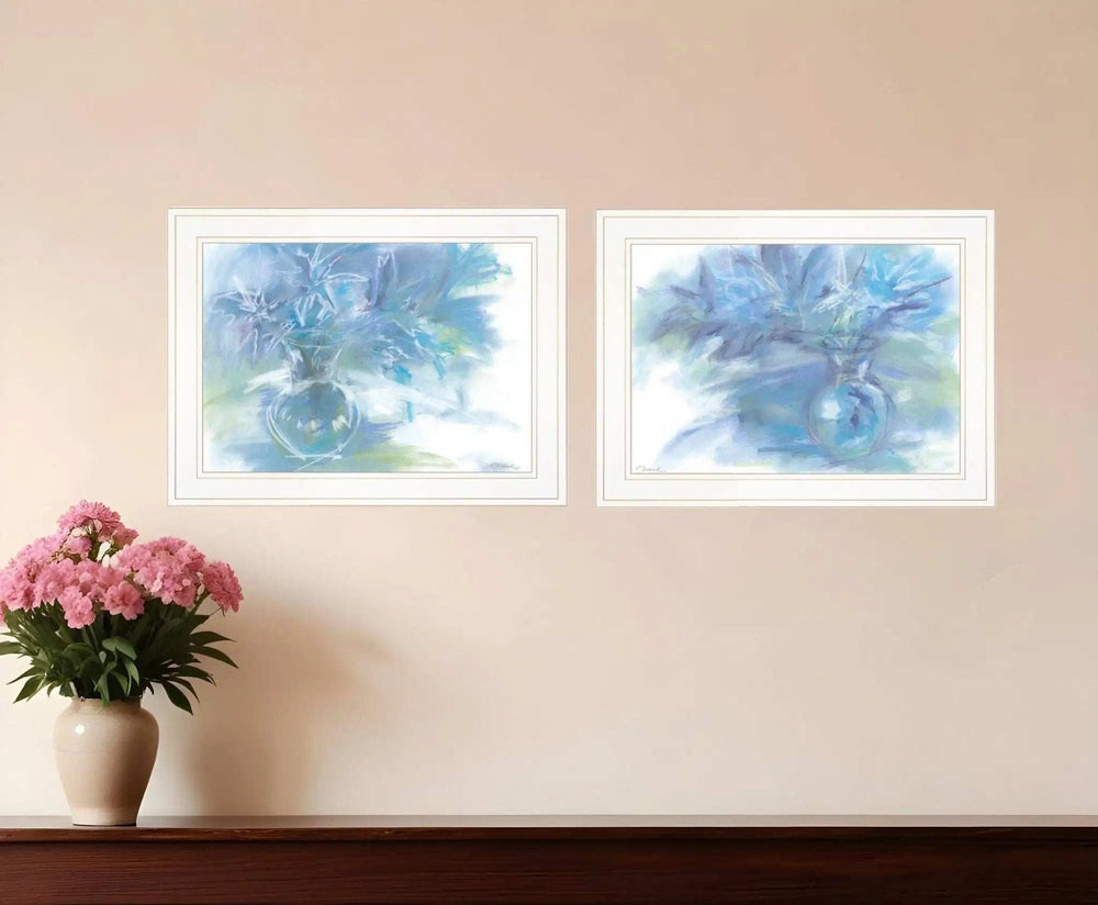 Set Of Two Morning Glory 1 White Framed Print Wall Art - Homeroots - Flyclothing LLC