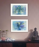 Set Of Two Susies Blue Bouquet 1 White Framed Print Wall Art - Homeroots - Flyclothing LLC