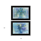 Set Of Two Susies Blue Bouquet 2 Black Framed Print Wall Art - Homeroots - Flyclothing LLC