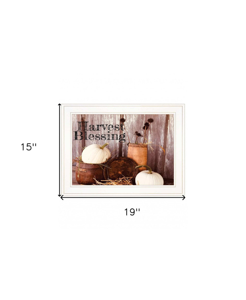 Harvest Blessings 1 White Framed Print Kitchen Wall Art - Homeroots - Flyclothing LLC