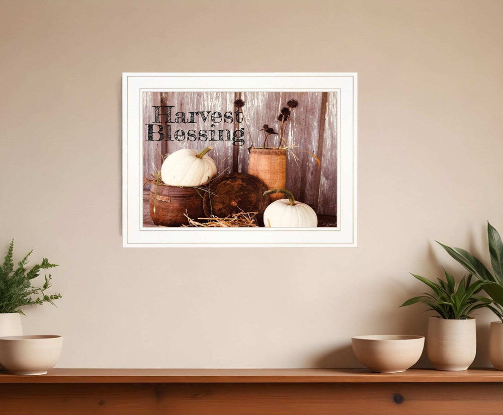 Harvest Blessings 1 White Framed Print Kitchen Wall Art - Homeroots - Flyclothing LLC