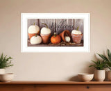 Welcome Pumpkin Shelf 1 White Framed Print Wall Art - Homeroots - Flyclothing LLC