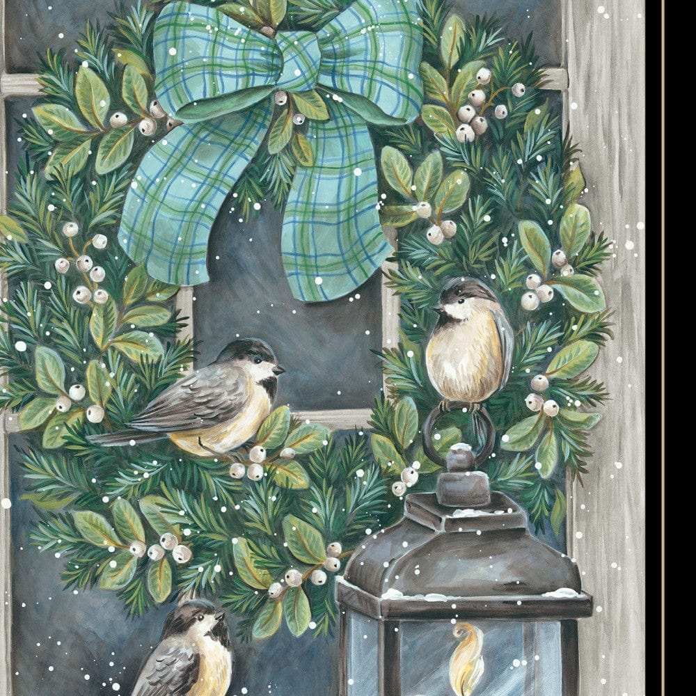 Winter Wreath 2 Black Framed Print Wall Art - Homeroots - Flyclothing LLC