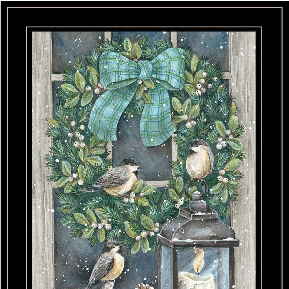 Winter Wreath 2 Black Framed Print Wall Art - Homeroots - Flyclothing LLC