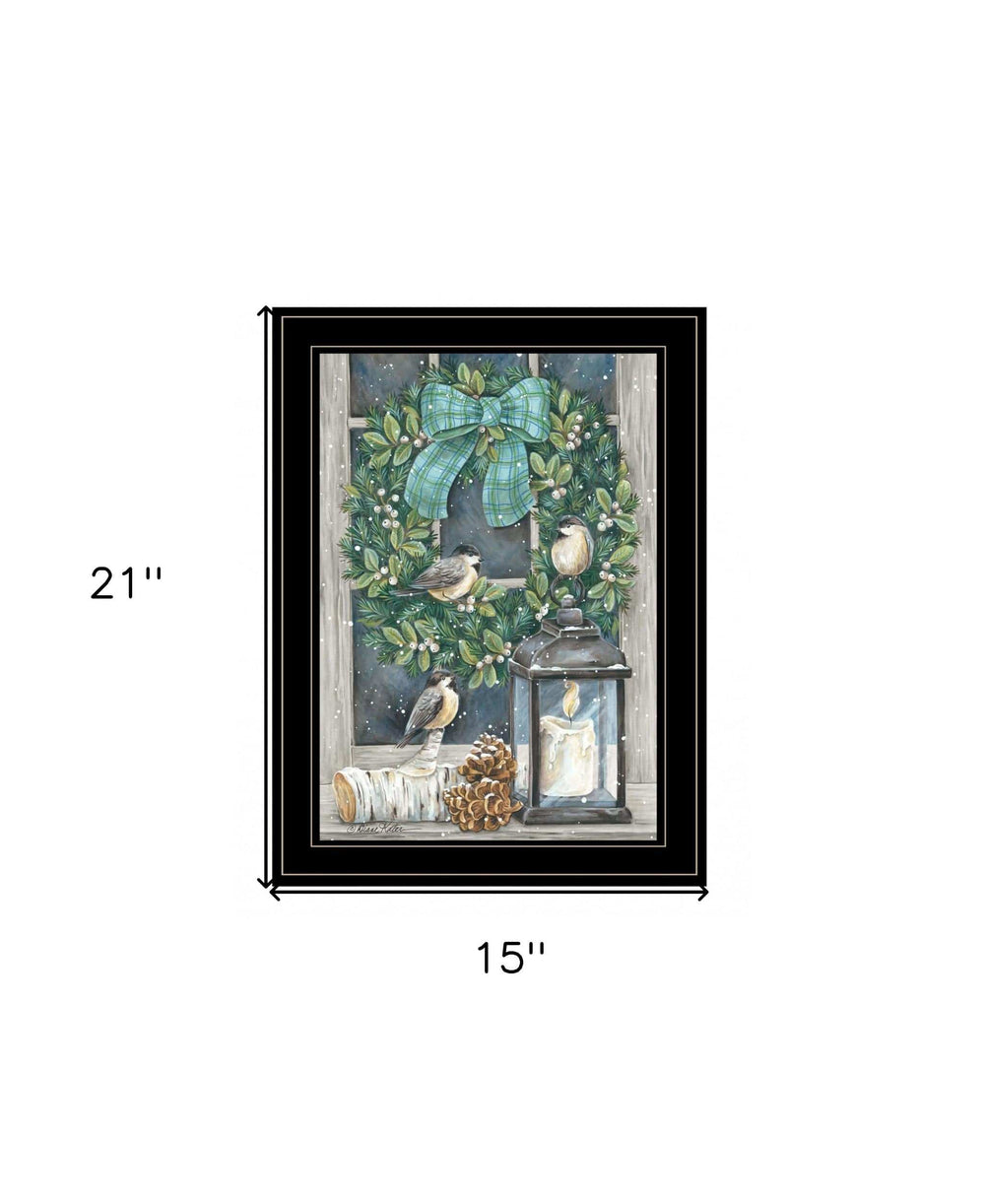 Winter Wreath 2 Black Framed Print Wall Art - Homeroots - Flyclothing LLC