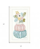Floral Pumpkins White Framed Print Wall Art - Homeroots - Flyclothing LLC