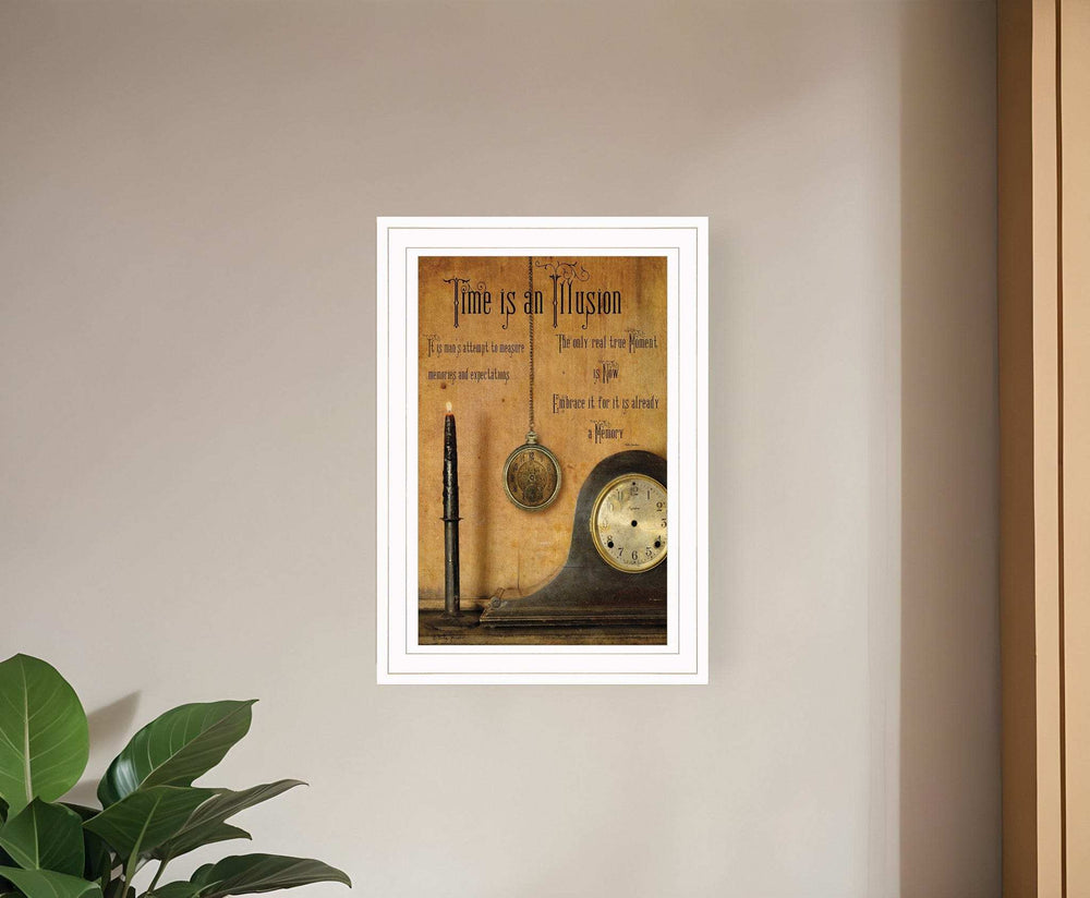 Time is an Illusion 1 White Framed Print Wall Art - Homeroots - Flyclothing LLC