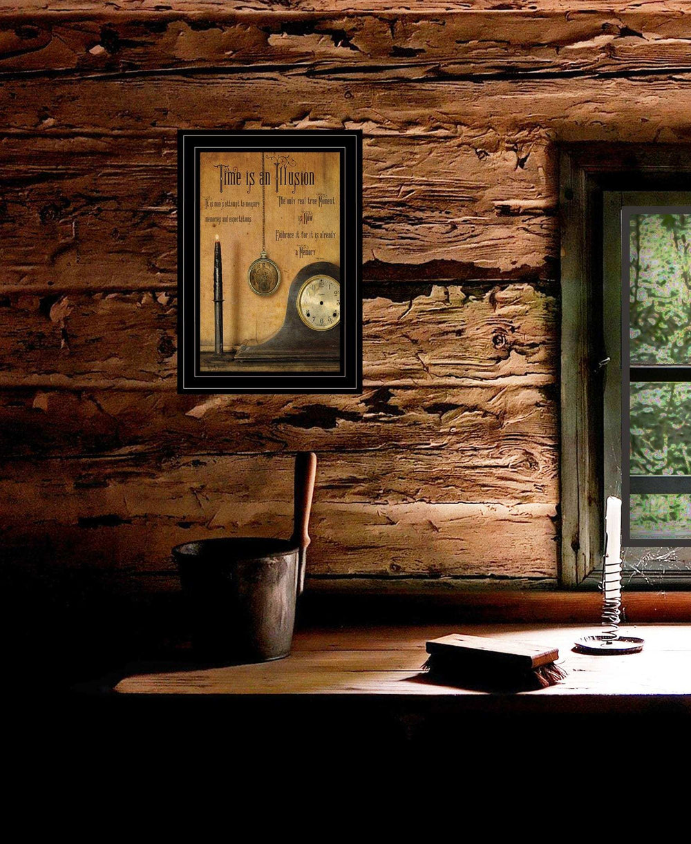 Time Is An Illusion 2 Black Framed Print Wall Art - Homeroots - Flyclothing LLC