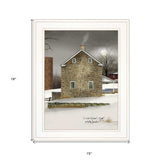 Cold Winters Night 1 White Framed Print Wall Art - Homeroots - Flyclothing LLC