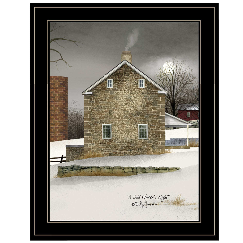 Cold Winters Night 2 Black Framed Print Wall Art - Homeroots - Flyclothing LLC