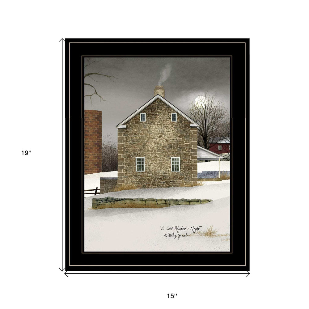Cold Winters Night 2 Black Framed Print Wall Art - Homeroots - Flyclothing LLC