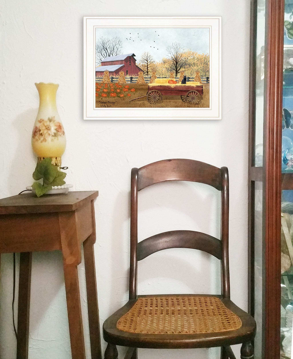 Autumn Blessings 1 White Framed Print Wall Art - Homeroots - Flyclothing LLC