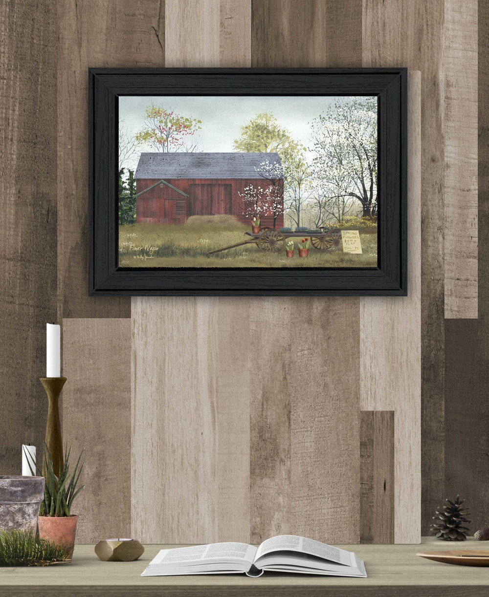 Flower Wagon 3 Black Framed Print Wall Art - Homeroots - Flyclothing LLC