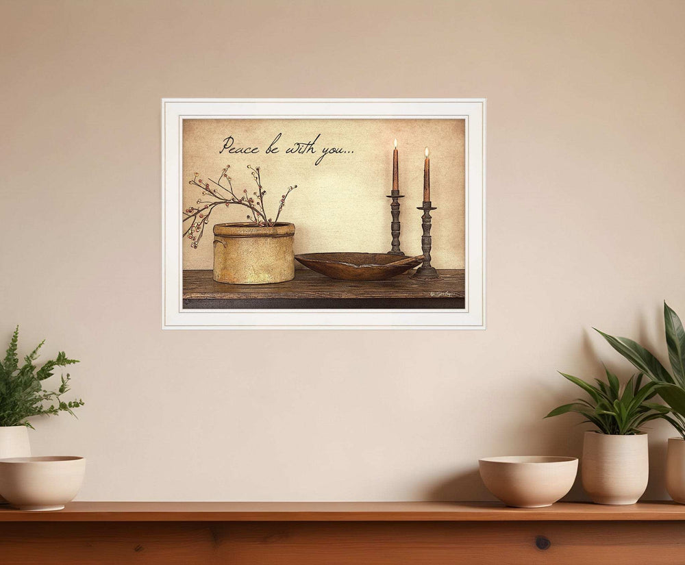 Peace Be with You 4 White Framed Print Wall Art - Homeroots - Flyclothing LLC