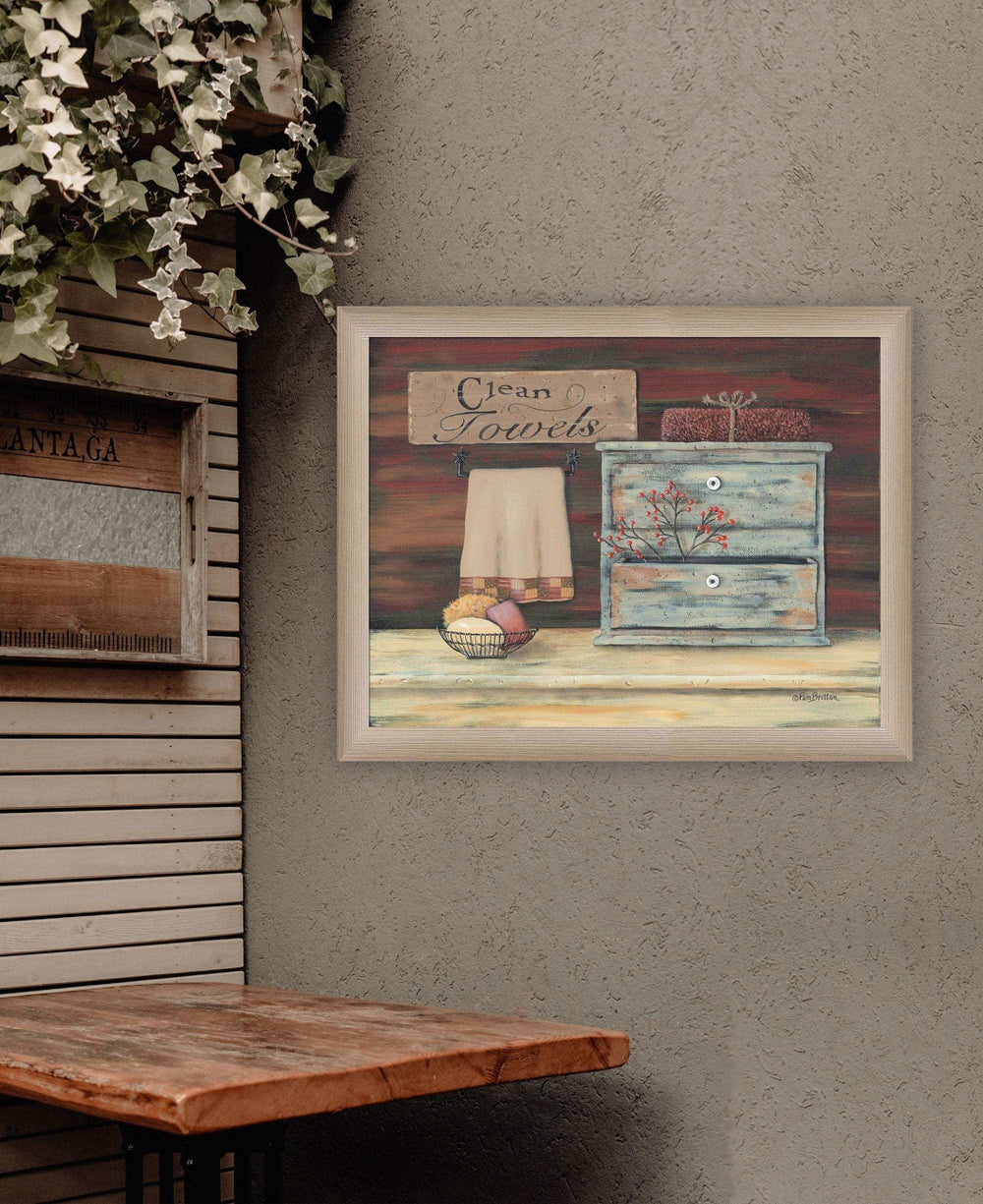 Clean Towels 4 Brown Framed Print Bathroom Wall Art - Homeroots - Flyclothing LLC