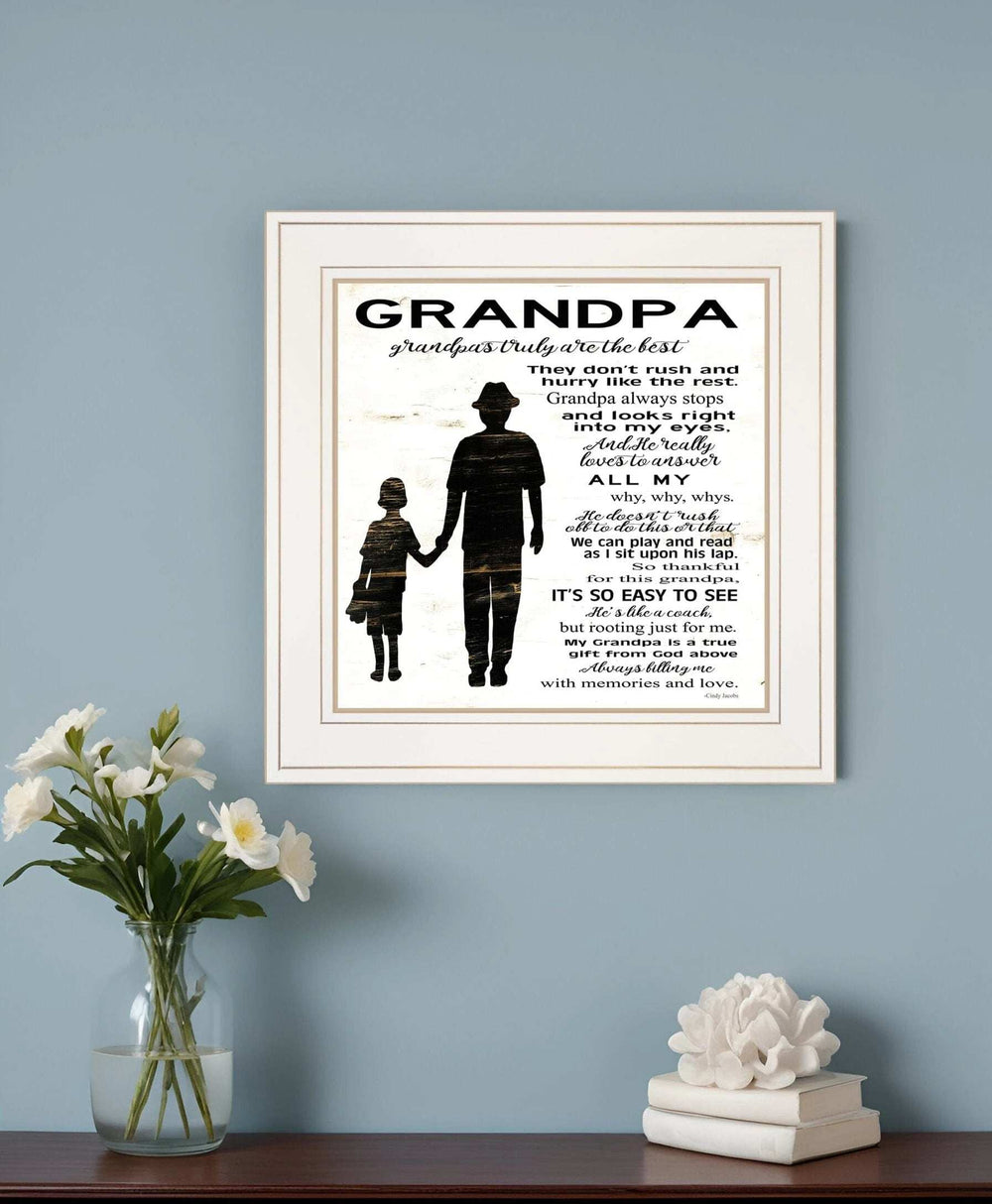 My Grandpa is the Best 2 White Framed Print Wall Art - Homeroots - Flyclothing LLC