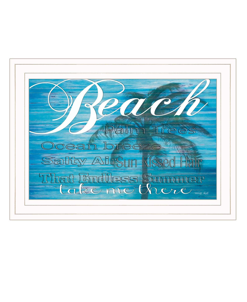 Take Me There Beach White Framed Print Wall Art - Homeroots - Flyclothing LLC