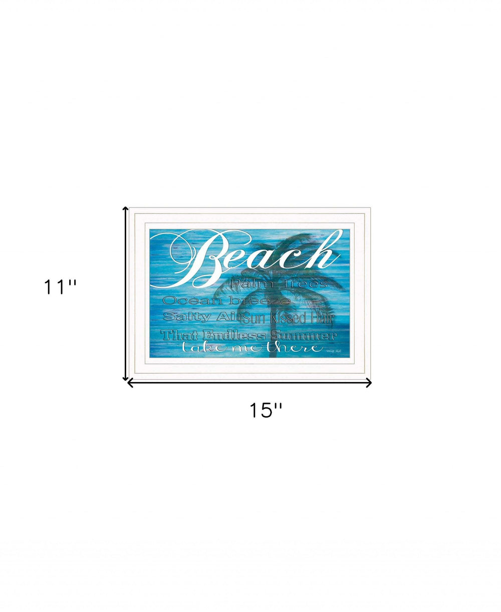 Take Me There Beach White Framed Print Wall Art - Homeroots - Flyclothing LLC
