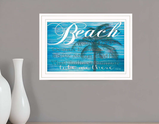 Take Me There Beach White Framed Print Wall Art - Homeroots - Flyclothing LLC