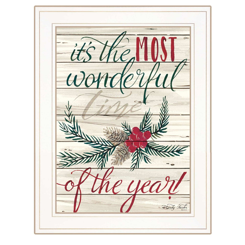 The Most Wonderful Time 1 White Framed Print Wall Art - Homeroots - Flyclothing LLC
