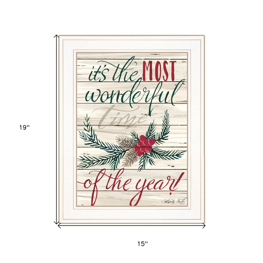 The Most Wonderful Time 1 White Framed Print Wall Art - Homeroots - Flyclothing LLC