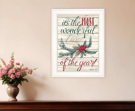 The Most Wonderful Time 1 White Framed Print Wall Art - Homeroots - Flyclothing LLC