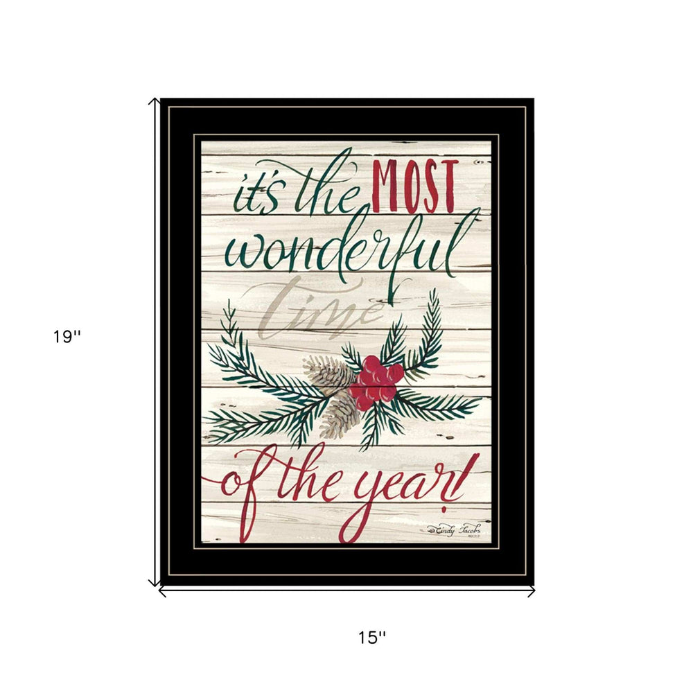 The Most Wonderful Time 2 Black Framed Print Wall Art - Homeroots - Flyclothing LLC