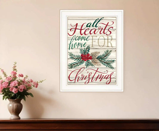 Home For Christmas 1 White Framed Print Wall Art - Homeroots - Flyclothing LLC