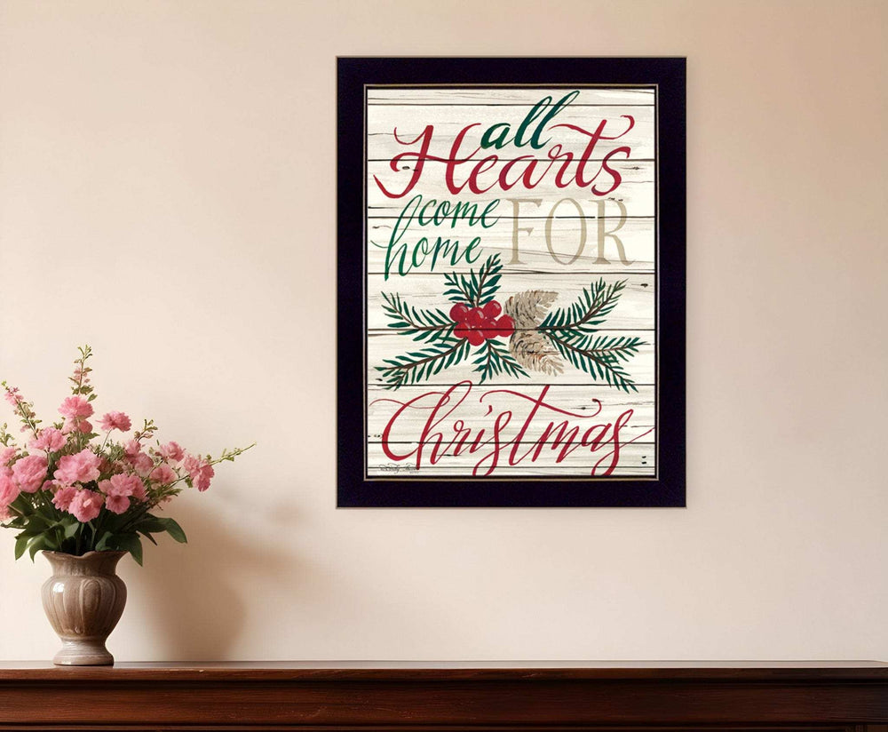 Home For Christmas 3 Black Framed Print Wall Art - Homeroots - Flyclothing LLC