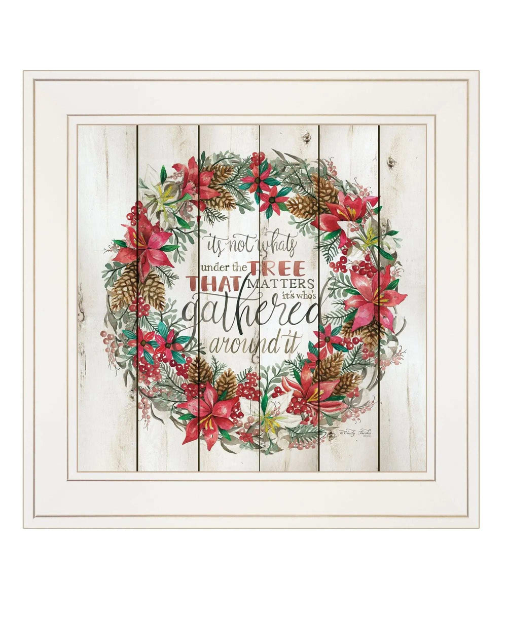 Gathered Around the Tree 1 White Framed Print Wall Art - Homeroots - Flyclothing LLC