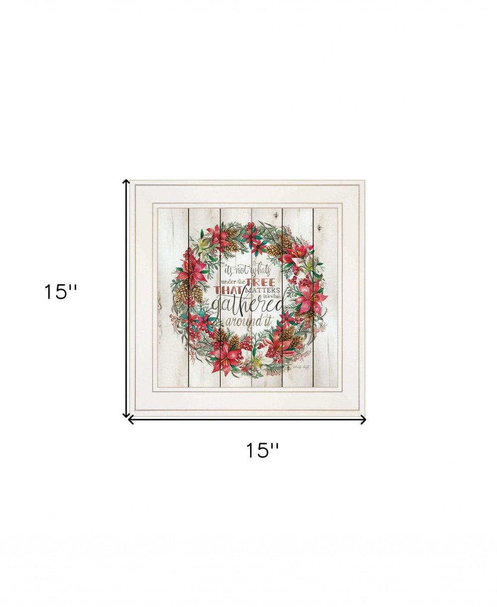 Gathered Around the Tree 1 White Framed Print Wall Art - Homeroots - Flyclothing LLC