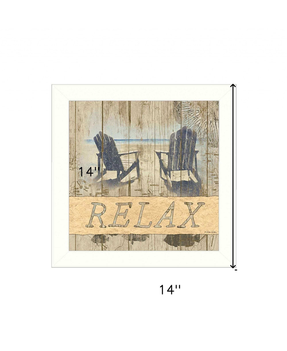 RELAX 1 White Framed Print Wall Art - Homeroots - Flyclothing LLC