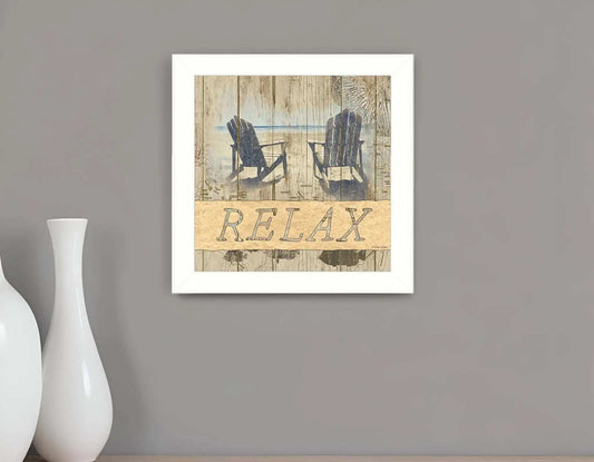 RELAX 1 White Framed Print Wall Art - Homeroots - Flyclothing LLC