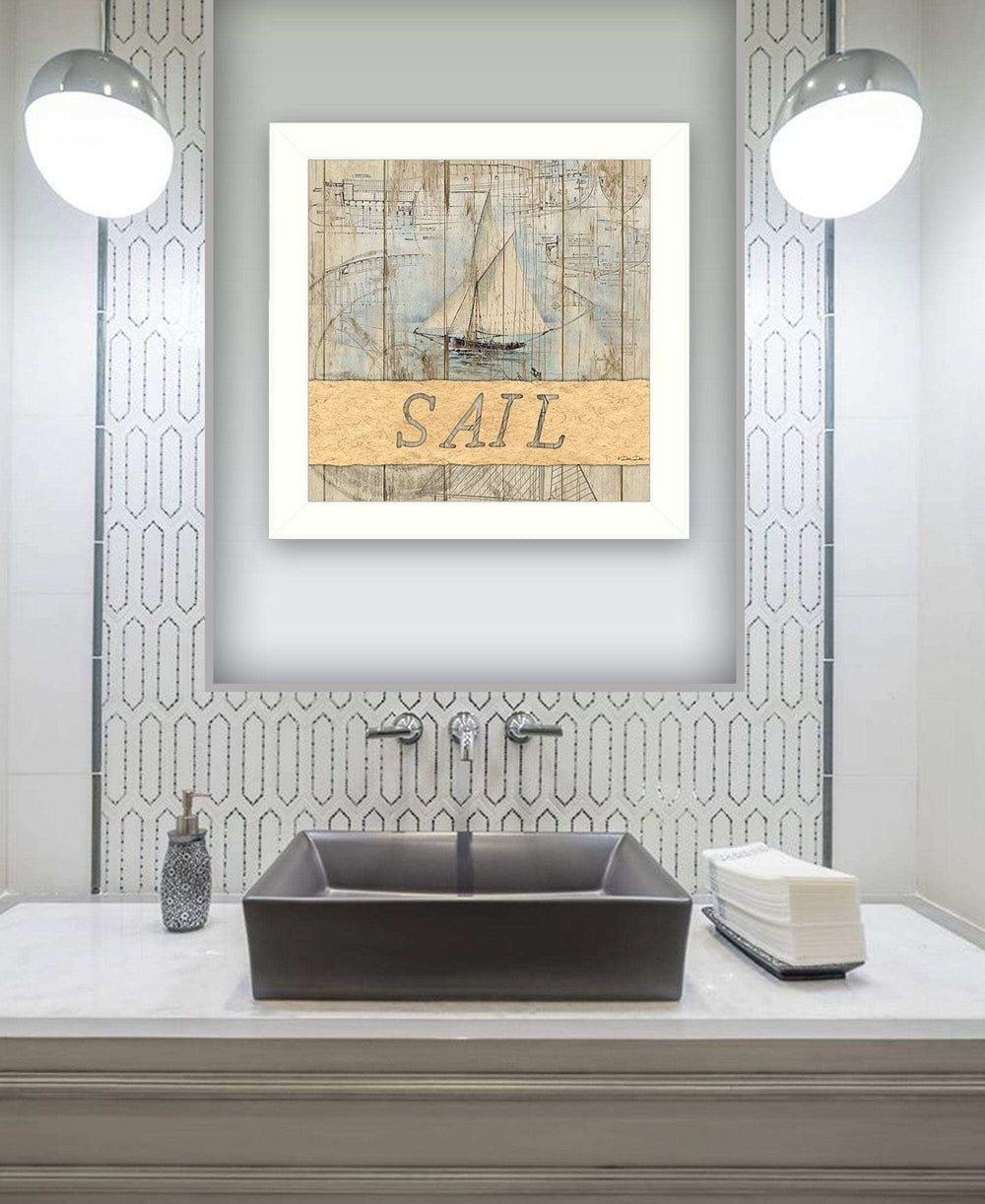 SAIL White Framed Print Wall Art - Homeroots - Flyclothing LLC