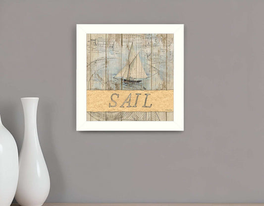 SAIL White Framed Print Wall Art - Homeroots - Flyclothing LLC
